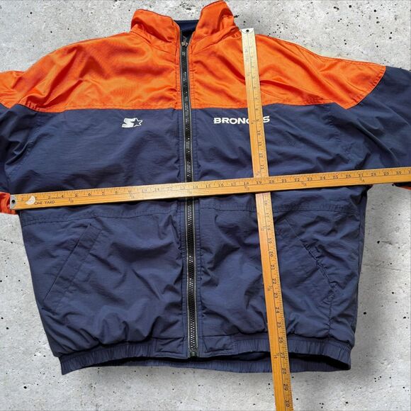 Vintage Denver Broncos Starter Jacket XL NFL Pro Line Blue Orange Full Zip READ - Picture 14 of 14